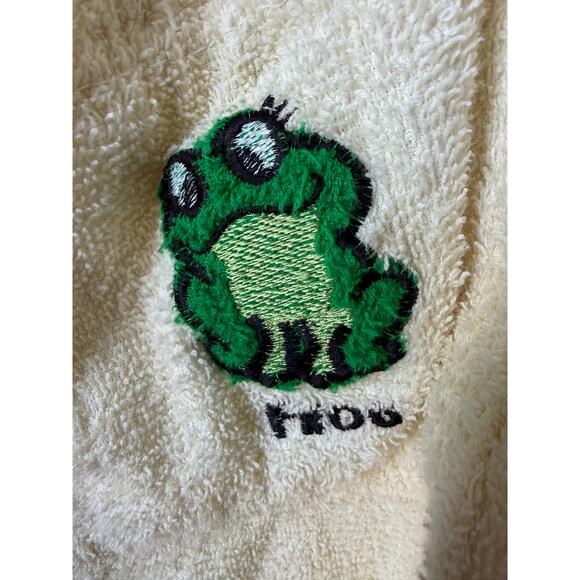 Shut Eye Yellow Frog Terry Cotton Robe Vintage 90s/Y2K | Cozycore Pajamas - Picture 6 of 9